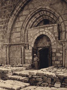 Jerozolima, kościół Grobu Marii Panny, portal (zdjęcie czarno-białe) autorstwa Karl Grober