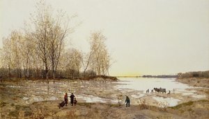 Zalany lasem pejzaż, ok. 1875-80 (olej na płótnie)