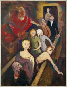 Na schodach z aniołem autorstwa Karl Hofer