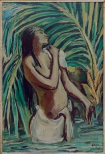 Kąpiąca się dziewczyna z plemienia Inderów autorstwa Karl Hofer