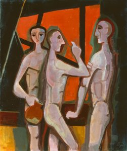 Trzech mężczyzn w pokoju autorstwa Karl Hofer