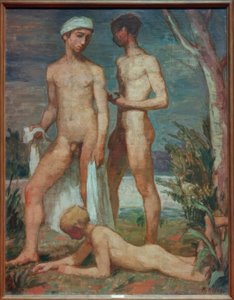 Trzech kąpiących się młodzieńców autorstwa Karl Hofer