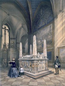 Nagrobek Gustawa I w katedrze w Uppsali, z "Teckningar efter Naturen Sverige Interiuer och Exteriuer", opublikowanego ok. 1853-64 r. autorstwa Karl Johann Billmark