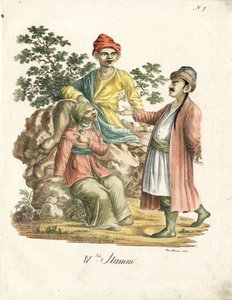 Perskie stroje ludowe (druk) autorstwa Karl Joseph Brodtmann