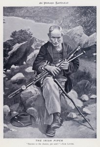Irlandzki dudziarz (zdjęcie czarno-białe)
