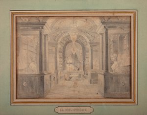Napoleon przy pracy w bibliotece Chateau de Malmaison, ok.1806