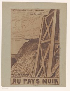 Górski krajobraz z budownictwem przemysłowym Strona tytułowa dla: Lemonnier, Au Pays Noir, [1885] autorstwa Karl Meunier