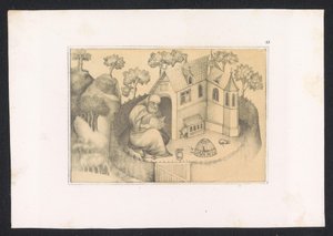 Antoniusz opat śpiący w tuin Projekty i opracowania XV-wiecznego holenderskiego mistrza. Wiek. Na podstawie oryginałów przechowywanych w Bibliotece Królewskiej w Berlinie (tytuł serii)