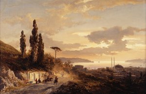 Widok na Konstantynopol i Bosfor od strony azjatyckiej, 1864 autorstwa Karl Paul Themistocles von Eckenbrecher