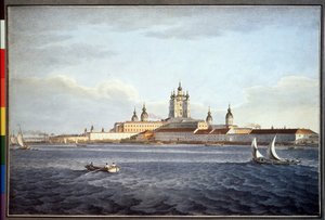 Klasztor Smolny w Sankt Petersburgu (klasztor Smolny w Sankt Petersburgu). Rysunek Karla Pietrowicza Beggrova (1799-1875). Akwarela na papierze