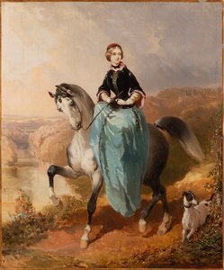 Amazonka z psem, ok. godz. 1850.