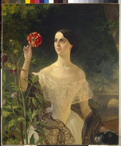 Portret hrabiny Zofii Bobrinskiej z domu Samojłowa (1797-1866). Obraz Karla Pavlovicha Briullova (Bryullov) (1799-1866), olej na płótnie autorstwa Karl Pavlovich Bryullov