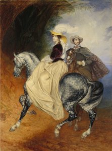 Jeźdźcy. Portret Eugenii i Emily Mussard, 1849 autorstwa Karl Pavlovich Bryullov