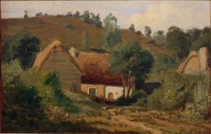 Francuski krajobraz z domami autorstwa Karl Peter Burnitz