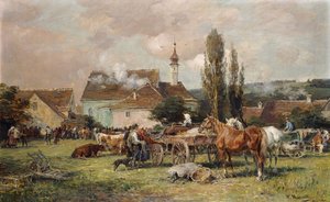 Targ przy wiosce autorstwa Karl Stuhlmuller