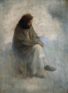 Autoportret jako Chrystus, Diefenbach, Karl Wilhelm (1851-1913). olej na płótnie