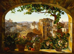 Piazza Barberini, Rzym, 1830 autorstwa Karl von Bergen