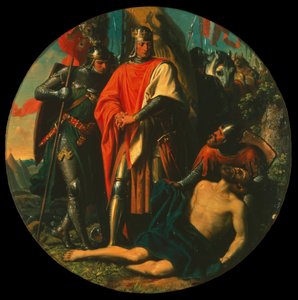 Rudolf I na polu bitwy po zwycięstwie nad Ottokarem, 1278, ok. 1868.