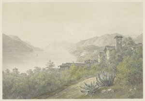 Widok z parku Bellagio, nad jeziorem Como autorstwa Karoly Lajos Libay