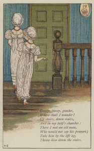 Goosey, Goosey, Gander (kolor lito) autorstwa Kate (after) Greenaway