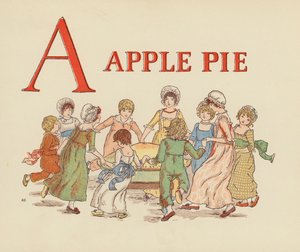 Kate Greenaway: A - Apple Pie (kolorowa litografia)