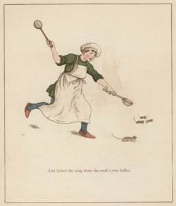 Ilustracja Kate Greenaway do filmu The Pied Piper of Hamelin autorstwa Roberta Browninga (kolor lito) autorstwa Kate (after) Greenaway