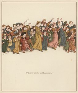 Ilustracja Kate Greenaway do filmu The Pied Piper of Hamelin autorstwa Roberta Browninga (kolor lito) autorstwa Kate (after) Greenaway