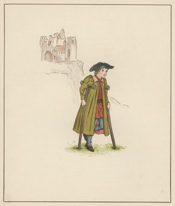 Ilustracja Kate Greenaway do filmu The Pied Piper of Hamelin autorstwa Roberta Browninga (kolor lito) autorstwa Kate (after) Greenaway