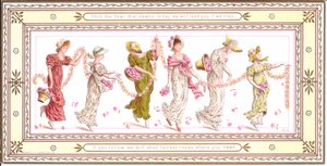 Wiktoriańska kartka z życzeniami dziecka z żółtym szalikiem na szyi, ok.1880 autorstwa Kate Greenaway