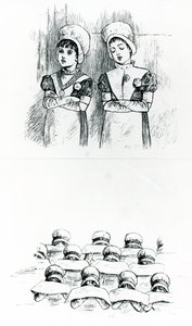 Dzieci charytatywne, ok.1880 (grafika) autorstwa Kate Greenaway