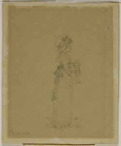 Dziewczyna z Kotem autorstwa Kate Greenaway