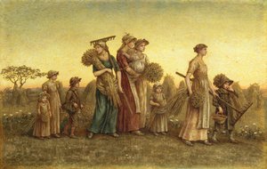Gleaners Going Home (akwarela na pokładzie) autorstwa Kate Greenaway