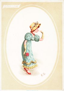 Kartka z życzeniami (chromolitho) autorstwa Kate Greenaway