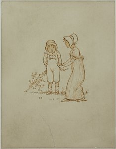 Mały chłopiec i dziewczynka autorstwa Kate Greenaway