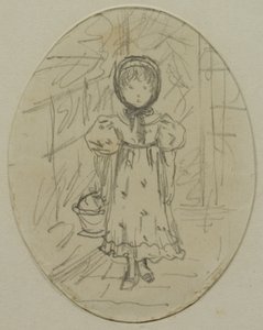 Mała dziewczynka w ogrodzie autorstwa Kate Greenaway