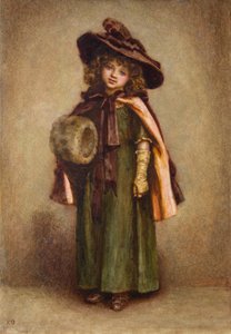 Mała dziewczynka z mufką (akwarela) autorstwa Kate Greenaway