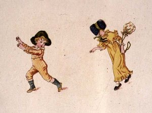 Bawiące się dziecko z „Dnia z życia dziecka” autorstwa Kate Greenaway