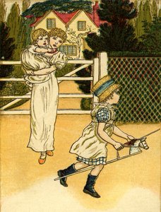 Jeździć na koniu koguta zilustrowanym autorstwa Kate Greenaway