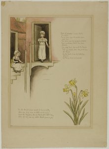 Studium dla From Wonder World, z Marigold Garden autorstwa Kate Greenaway