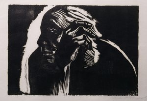 Autoportret; Samokształcenie, 1924 autorstwa Käthe Kollwitz