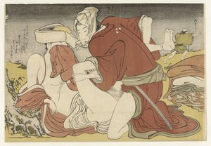 Łazik obezwładnia młodego podróżnika autorstwa Katsukawa Shuncho (attributed to)