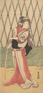 Kobieta Kiku Segawy, Waka Fema Road, 1762-1819. autorstwa Katsukawa Shun