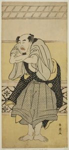 Aktor Asao Tamejuro I jako pijany Gotobei w sztuce Yoshitsune Koshigoe Jo, wystawionej w teatrze Ichimura w dziewiątym miesiącu 1790 r. autorstwa Katsukawa Shun