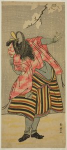 Aktor Ichikawa Danjuro V jako Hei Shinno Masakado w sztuce Hana no O-Edo Masakado Matsuri, wystawionej w teatrze Ichimura w jedenastym miesiącu 1789 r. autorstwa Katsukawa Shun