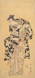 Aktor Ichikawa Yaozo III jako Fuwa Banzaemon w szacie grzmotu, bawiący się wachlarzem, 1794.