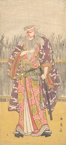 Niezidentyfikowany aktor linii Ichikawa w roli Hige no Ikyu, ca. 1795. autorstwa Katsukawa Shun