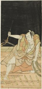 Aktorzy Nakamura Nakazô I jako Danshichi Kurobei i Ichikawa Danjûrô V jako Issun Tokubei w "Mirror of Osaka in the SummerFestival" ("Natsu MatsuriNaniwa Kagami")