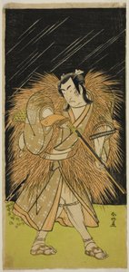 Aktor Ichikawa Monnosuke II jako Hayano Kampei w sztuce Kanadehon Chushin Najori no Kura, wystawionej w teatrze Nakamura w dziewiątym miesiącu 1780 r. autorstwa Katsukawa Shunkо̄