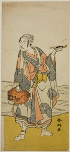 Aktor Ichikawa Yaozo II jako żeglarz Jirosaku w sztuce Oyafune Taiheiki, wystawionej w teatrze Ichimura w jedenastym miesiącu 1775 r. autorstwa Katsukawa Shunkо̄