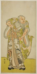 Aktor Sakata Hangoro II jako Hige no Ikyu w sztuce Shida Yakata Yotsugi no Hikibune, wystawionej w teatrze Ichimura w piątym miesiącu 1782 r. autorstwa Katsukawa Shunkо̄